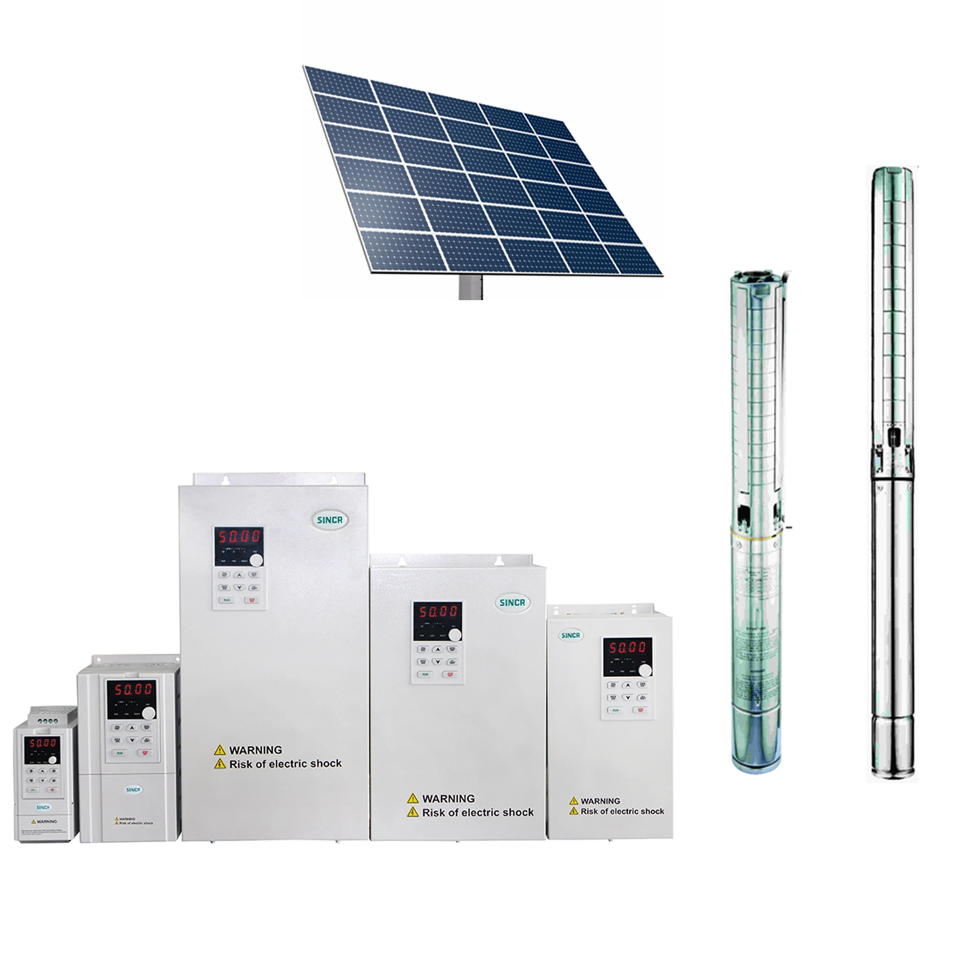 7.5HP 10HP 15HP solar deep well water pump with 4-40 m3/h water flow with DC AC pump