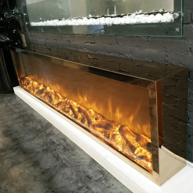 2000 mm golden luxury electric fireplace