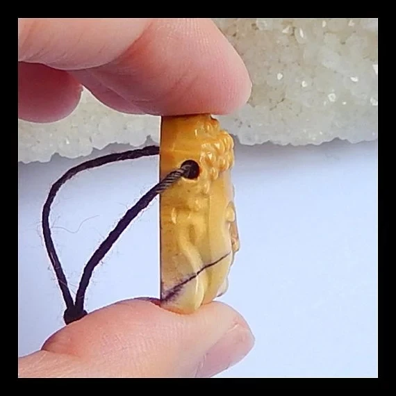 Factory Outlet Natural Gem Jewelry Necklace Pendant Customized Buddha Head Stone Pendant Healing Stone Amulet Mookaite Jasper