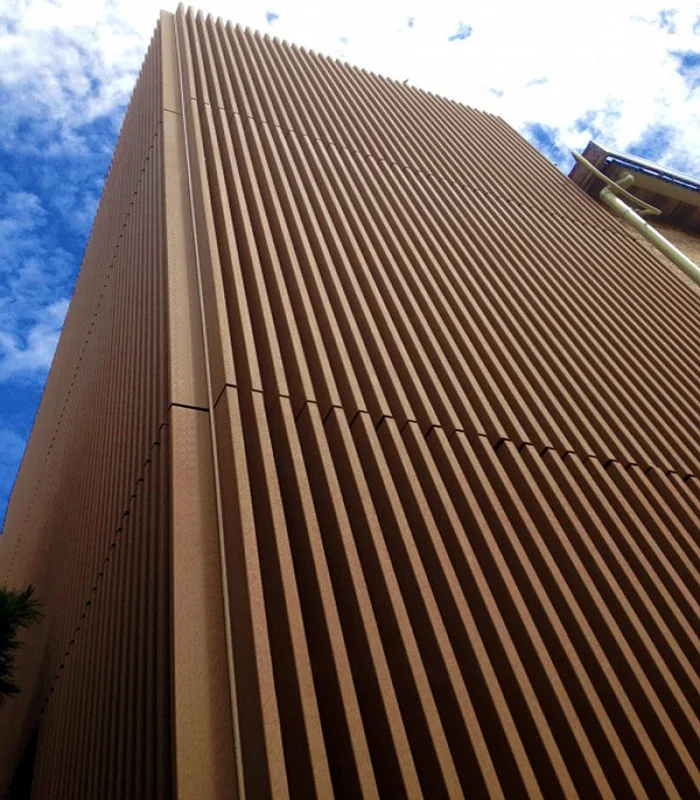 
UV Resistant No Fading Solar Shading WPC Facade And Partition Wall Cladding 
