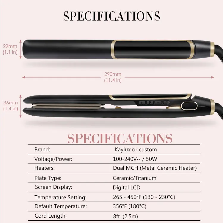 Wholesale LED Digital Display 450F Private Label 1 Inch Titanium Flat Irons