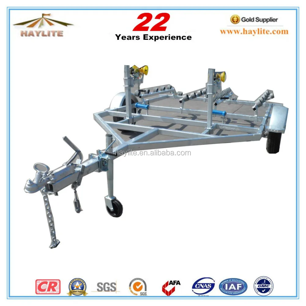 galvanized roller steel boat trailer for double jet ski