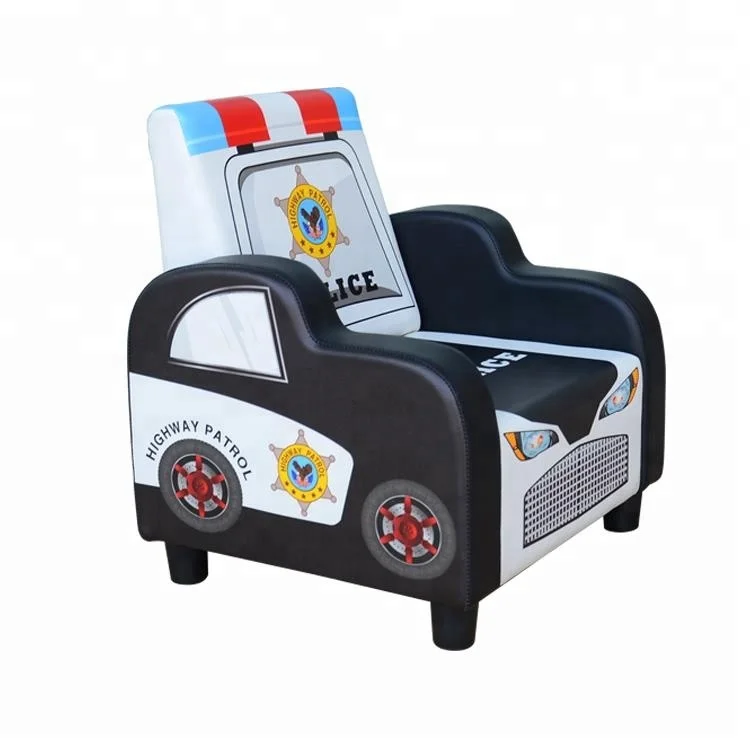 Cool special design folding police car shape kids sofa Convenient kids furniture