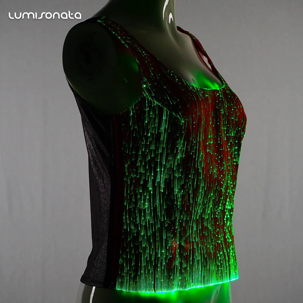 EDM Music Party Luminous Fiber Optic LED Rave Light up Glow in the Dark Women Festival Clothing
