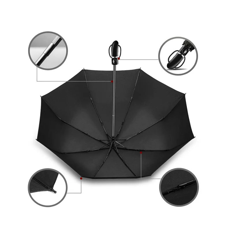 21'*8k three fold super market classic rain umbrella xiamen factory