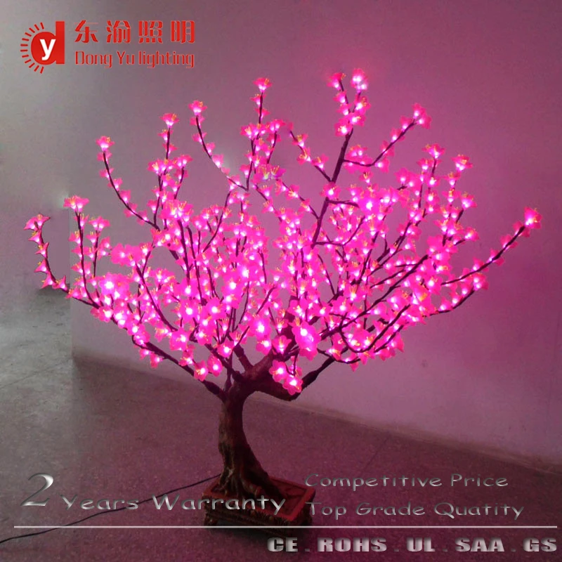2021 year all festival decoration pink led cherry blossom artificial pot bonsai tree light