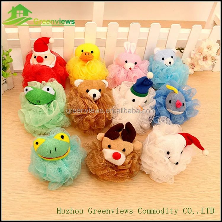 
Wholesale cartoon shower puff net bath sponge Soft & Health baby PE bath puff 