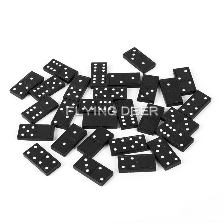 Hot Selling Black Double Six Domino Set With Plastic Box