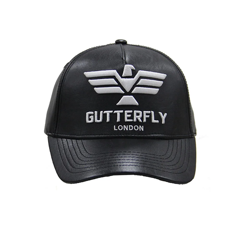High Quality Classic Men Hat Custom 3D embroidery 6 Panel Pu Leather Baseball Caps