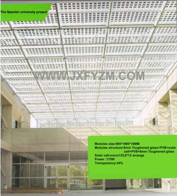 
top quality glass solar panel 220v bipv transparent Customizable bipv 