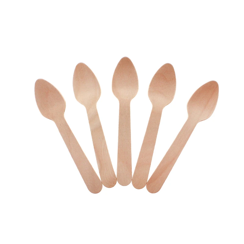 Compostable Wood Ice Cream Tasting Mini Wooden Spoon