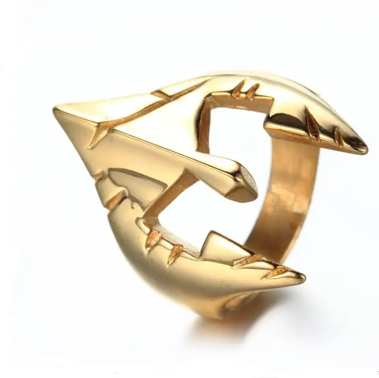 fashion gladiator jewelry stainless steel warrior helmet spartan ring