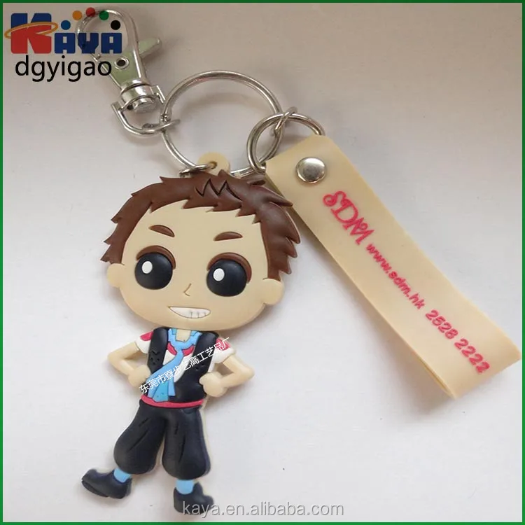 Factory custom eco-friendly embossed 3d PVC keychain