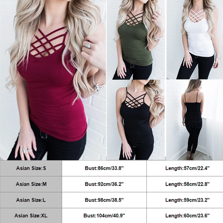
Wholesale Fashion Women Sleeveless Cross Belt Sexy Camisole 
