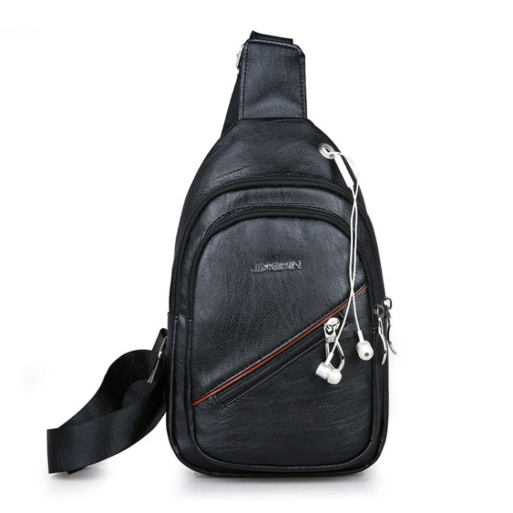 
2020 Hot sale Waterproof Functional Crossbody Mens PU Shoulder Chest Bag With Adjustable Strap 