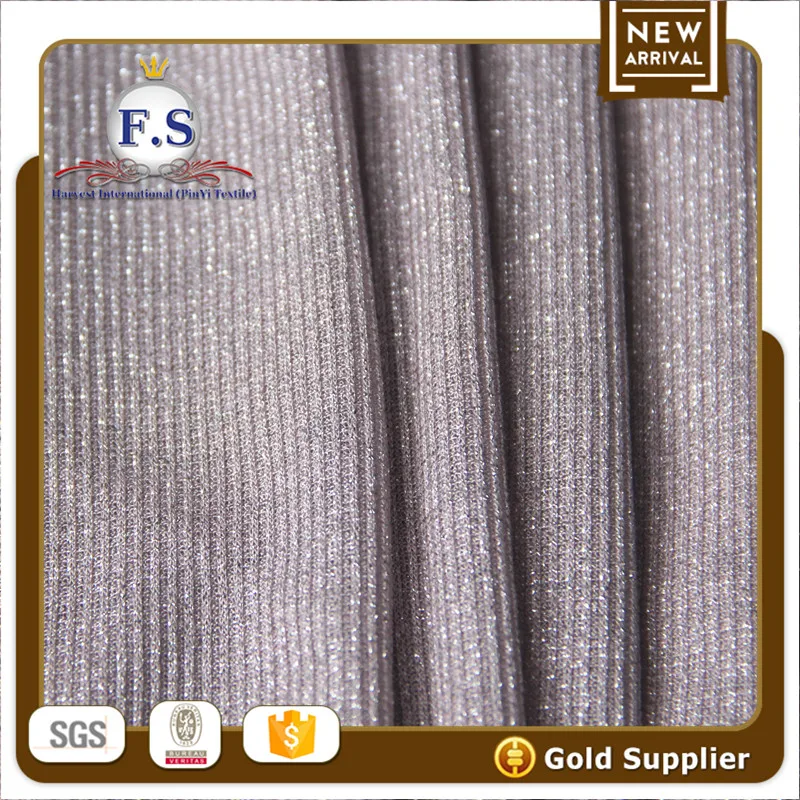 Трикотажная ткань в рубчик для женского свитера, 64/14, 5/21, 5 вискоза/люрекс/нейлон, хаки 2x2