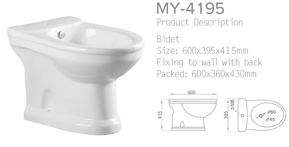 
Western Style High-end Sanitary Ware Bathroom Luxury Ceramic Bidet Toilet 