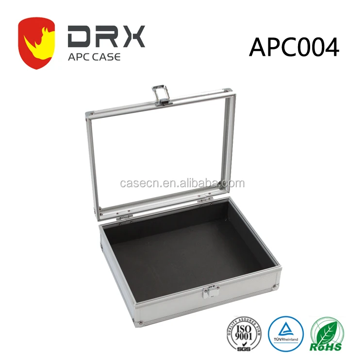 
Custom Design Transparent Lid Aluminum Carrying Display Case Watch Box 