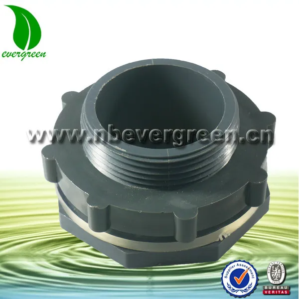 Heavy duty 2inch PVC plastic bulkhead fitting for Aquarium
