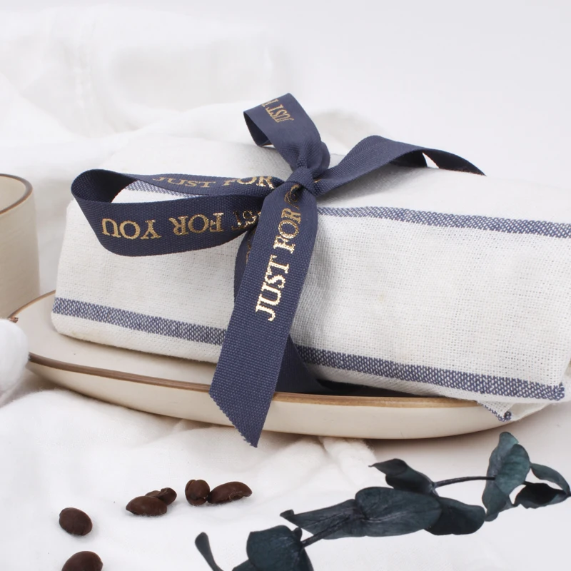 
New Arrival Morandi Color 100% Polyester Gold Foil Printed Taffeta Ribbon 