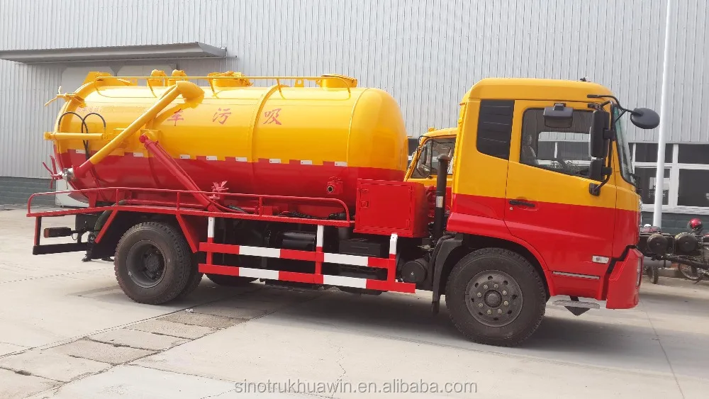 Sewage suction tanker truck 290hp 6 wheel sewer vacuum cleaner tanker truck