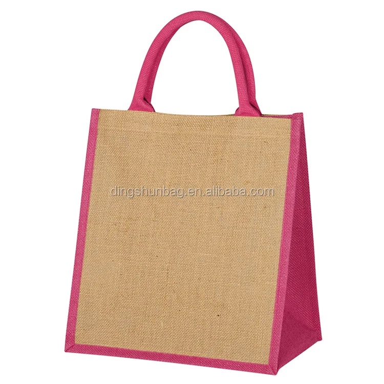 
China wholesale fashion cheap cosmetic Jute tote durable gift bag 