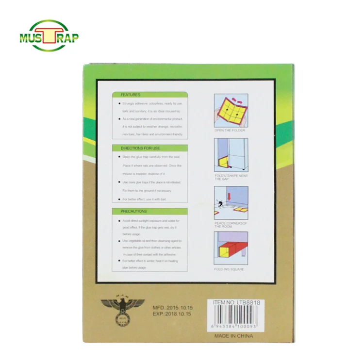 Hot Sale Easy Set Strong Viscous Paper Board Rat Rraps Cheap Mouse trap