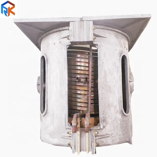 2T intermediate frequency aluminium shell induction melting copper electric furnace
