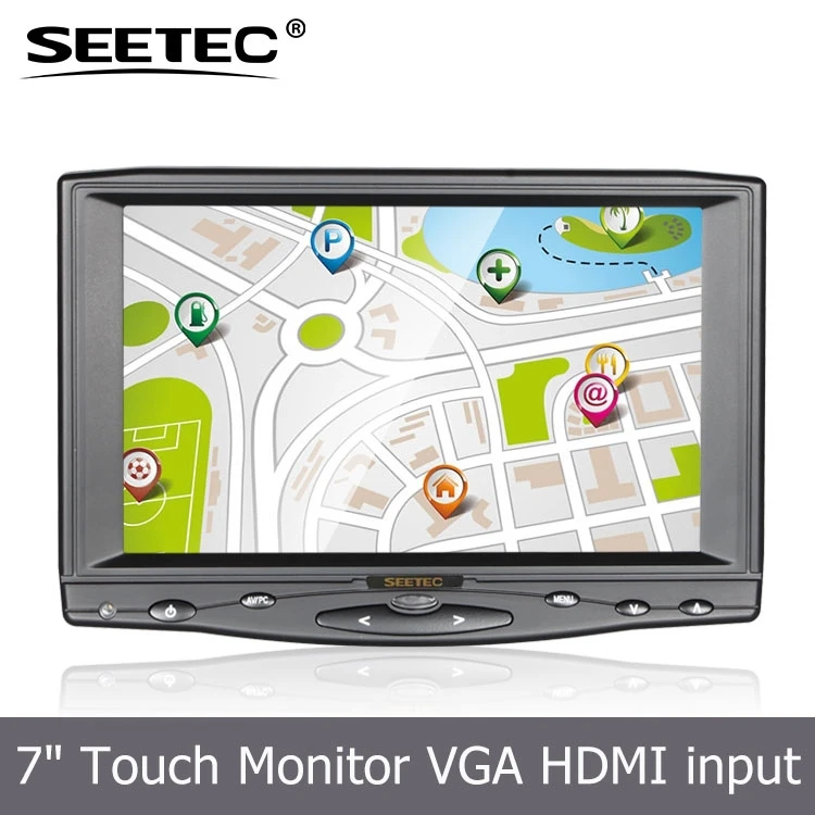 Небольшой VGA монитор 4-проводной резистивный из светодиодов подсветки 7 дюймов акустическая волна сенсорный дисплей