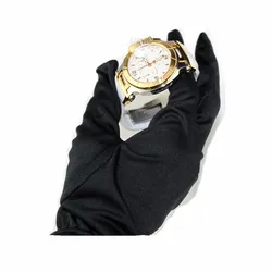 Wholesale Promotional Custom Logo Printed Microfiber Black Jewelry Polishing Dusting Gloves For Rolex Watches Use