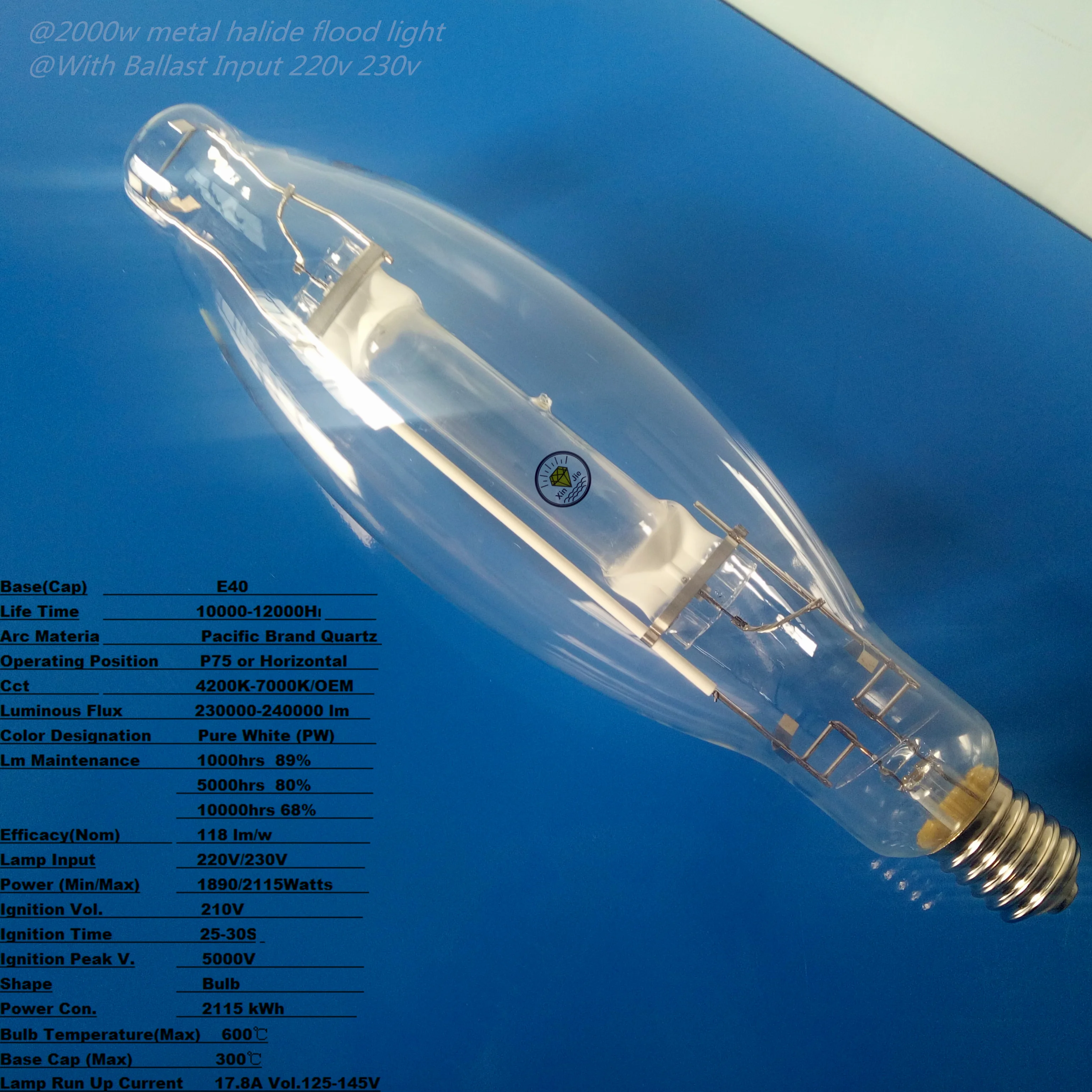 BT120 1000w metal halide tower light fixture E40 Self Ballast 1KM Long Distance Range Construction metal halide lamps