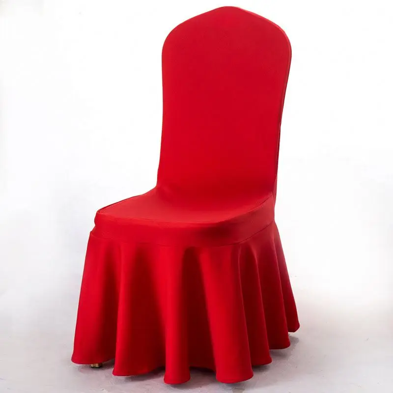 Universal Spandex Lycra Spandex Stretch Chair Cover Pink Half Ruffled Chair Cover Skirt