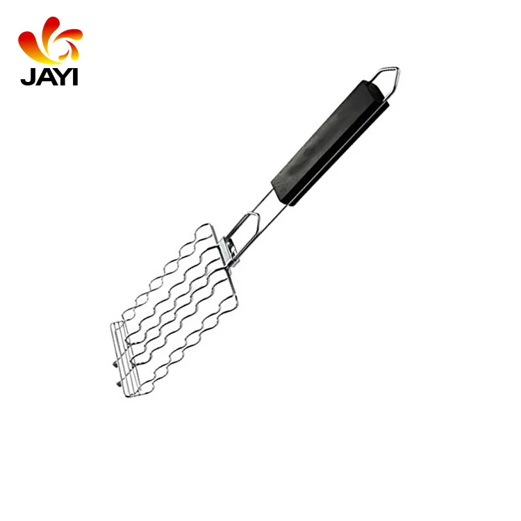 Barbecue sausage rack stainless steel barbecue hot dog sausage grilling clip basket rack roast tool with handle