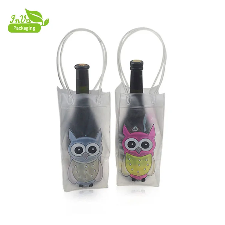 clear plastic pvc wine bottle ice cooler bag wine plastic bag