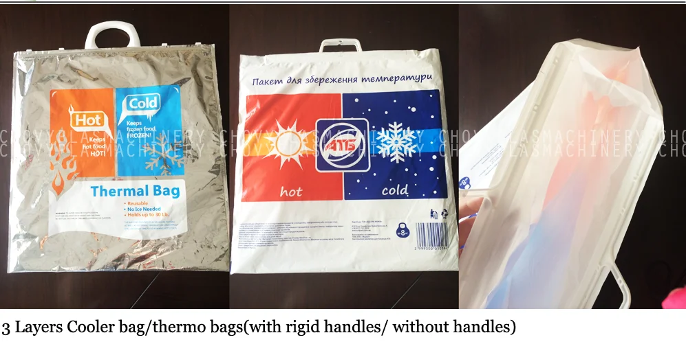 CW-800HCB High quality dural rigid handle thermos bag making machine