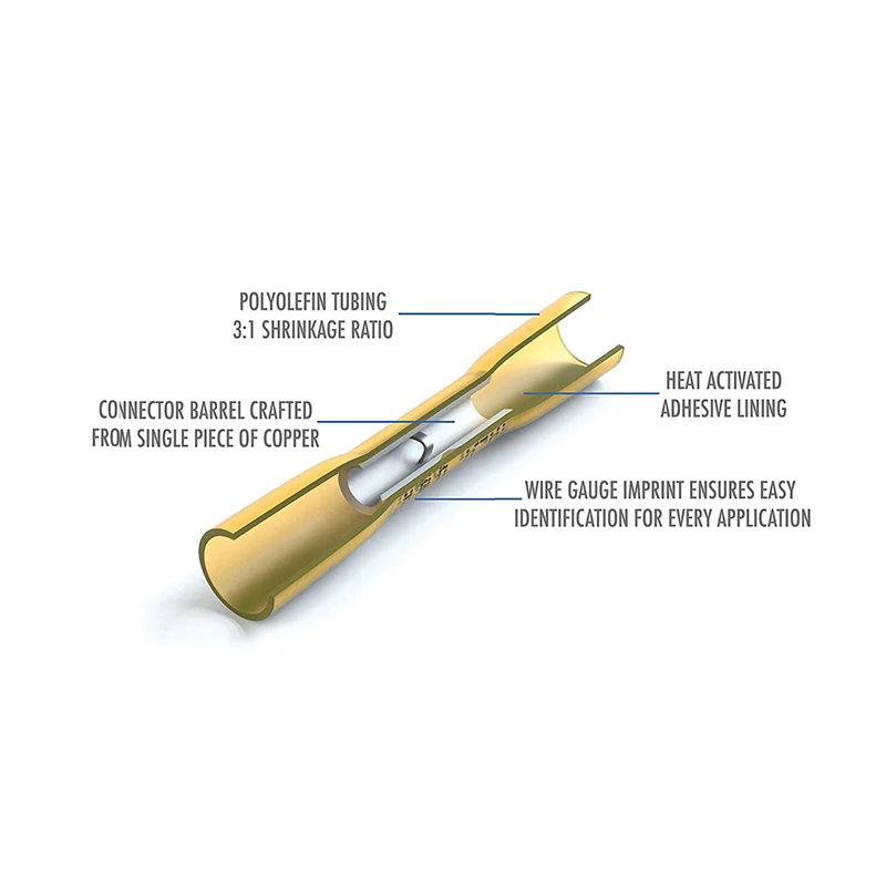 QWT 270pcs marine electrical heat shrink ring wire terminal connectors kit,solder spade butt terminal connectors set