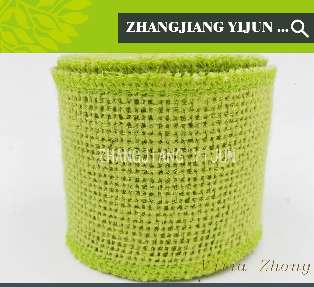 Printing green burlap raw fiber cloth colored jute fabric roll made in China
