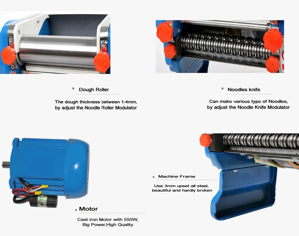 HAIOU DZM-180B Fresh Pasta and Dough Cutter with 150MM rollers and cutters