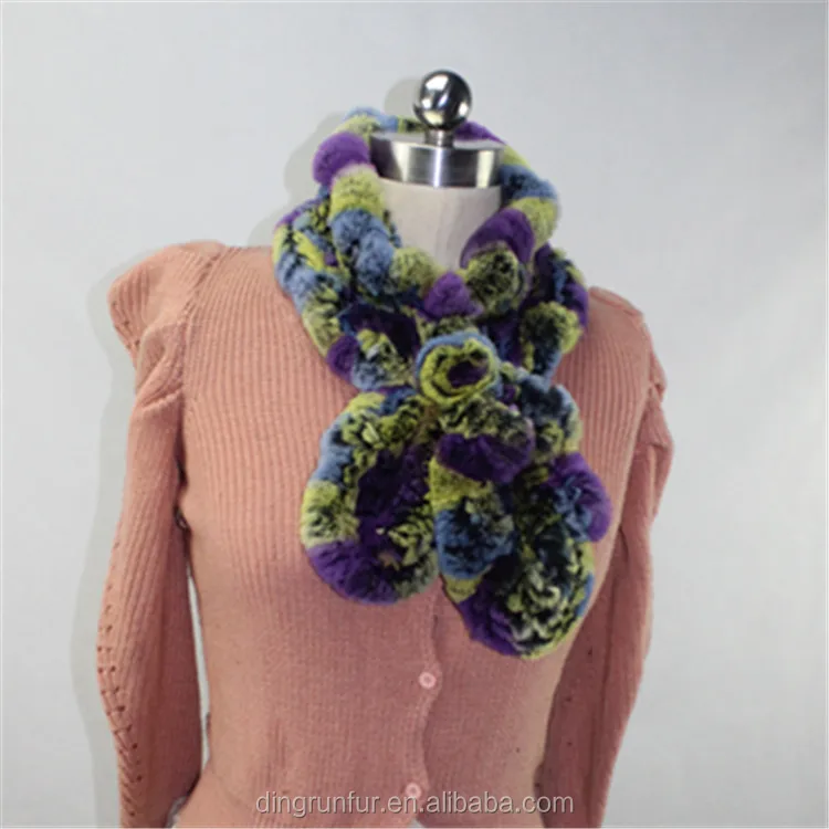 Шарф из натурального меха кролика рекс лучшего качества, вязаный шарф из натурального меха