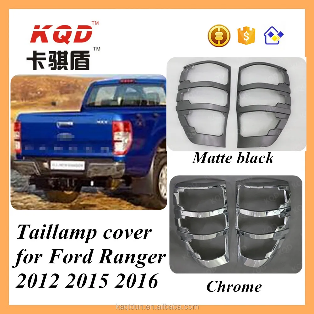 Matte black tail light cover for 2016 ranger t6 parts abs plastic tail lamp cover for ford ranger body kit