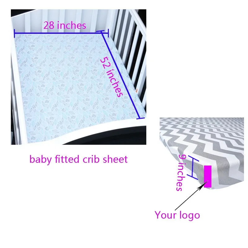 2 Pack 100% Jersey Cotton fitted sheets for Baby Boy and Girl or toddler