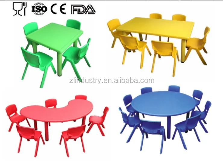 Stackable folding kindergarten plastic table for children