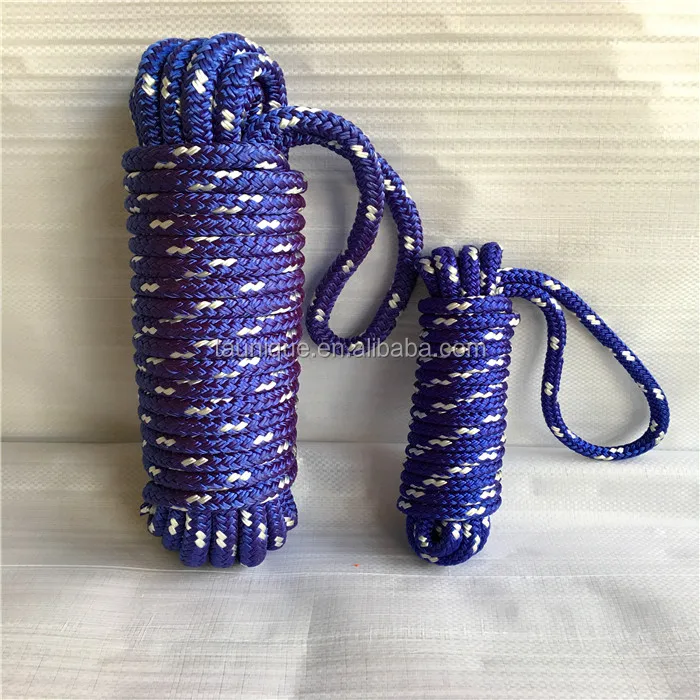 Blue nylon double braided rope dock line 10mm*6m