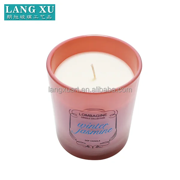 Оптовая продажа ароматические свечи парафина в цветной белой стеклянной банке с пользовательским логотипом