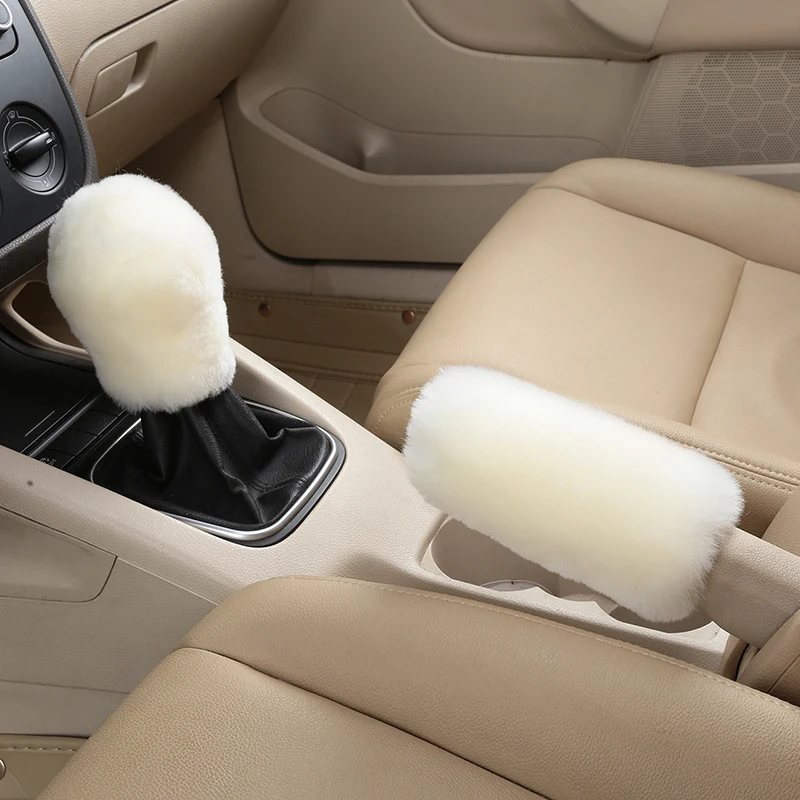 Genuine Sheepskin dildo Leather Custom Car Led Gear Knob Covers For Car Accessories