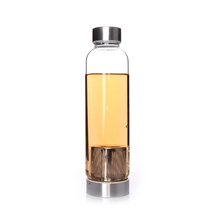 Hot sale borosilicate glass bottles with filters and protective cover