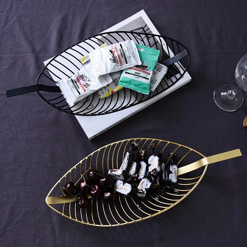 Leaf shape Bread Basket/ Wire Fruit Bowl , Decorative Fruit Bowl