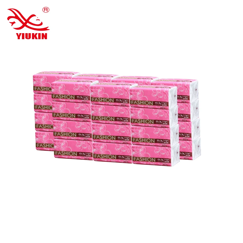 OEM soft cheap 8 bags/ pack family advanced wrapped facial tissue paper