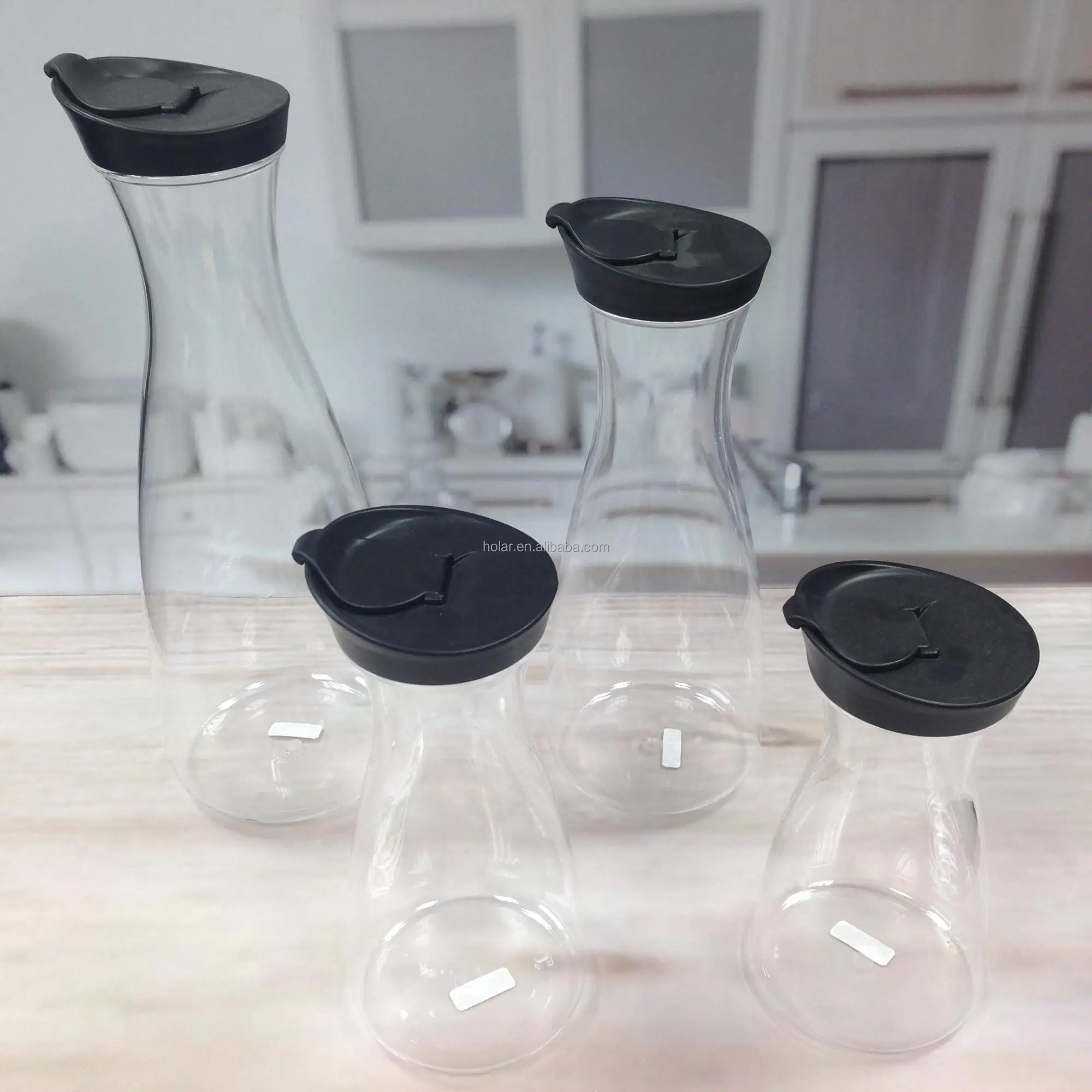 [Holar] Taiwan Made Clear Plastic Fruit Juice Bottle with Modern Black Lid