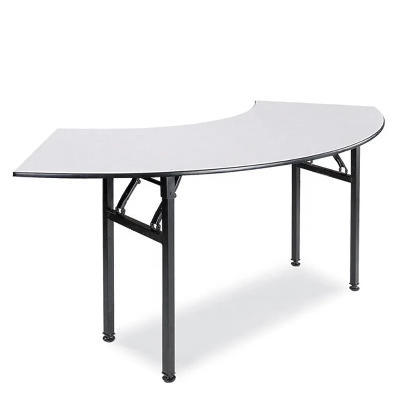 Wholesale Foldable Plywood  arc PVC oval Banquet wedding Tables